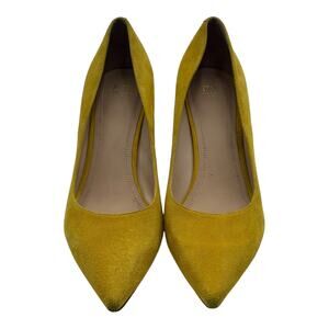 Marc Fisher Mustard Yellow Suede Pointed Toe Heels